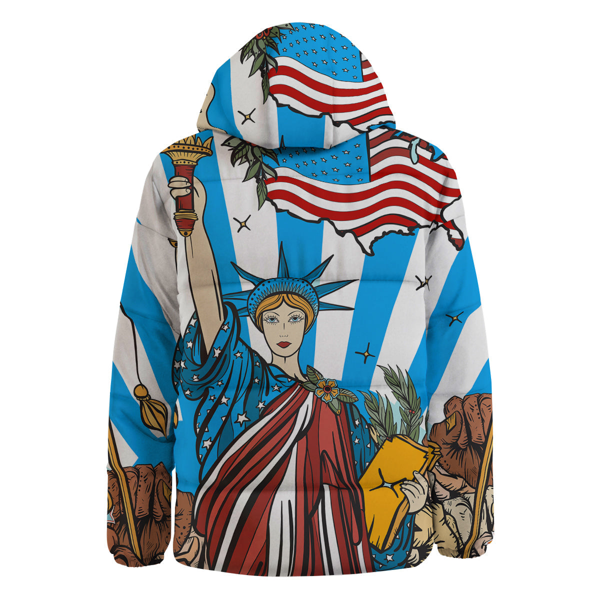 Statue Of Liberty USA Print Down Jacket-grizzshop