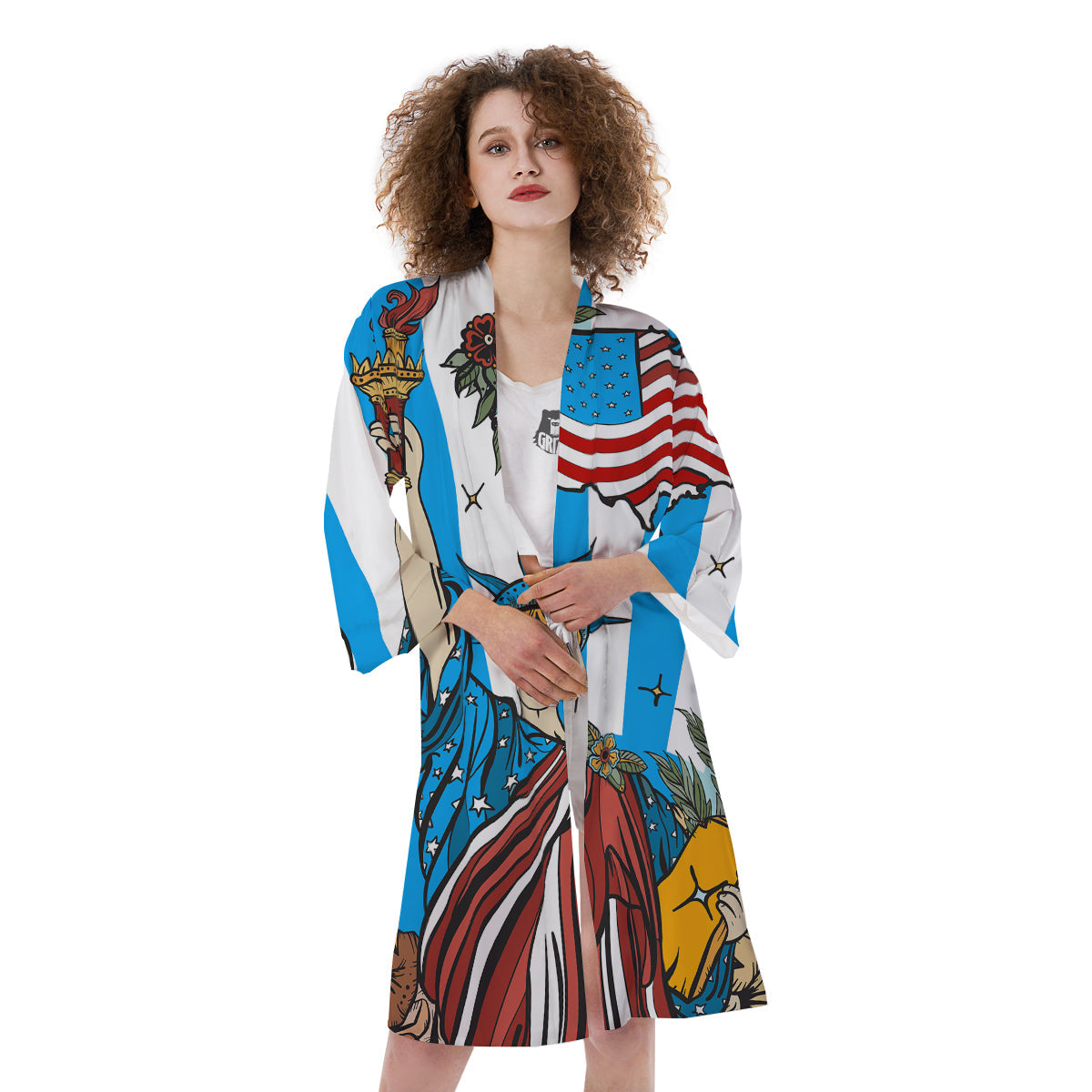 Statue Of Liberty USA Print Kimono-grizzshop