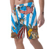 Statue Of Liberty USA Print Men's Shorts-grizzshop