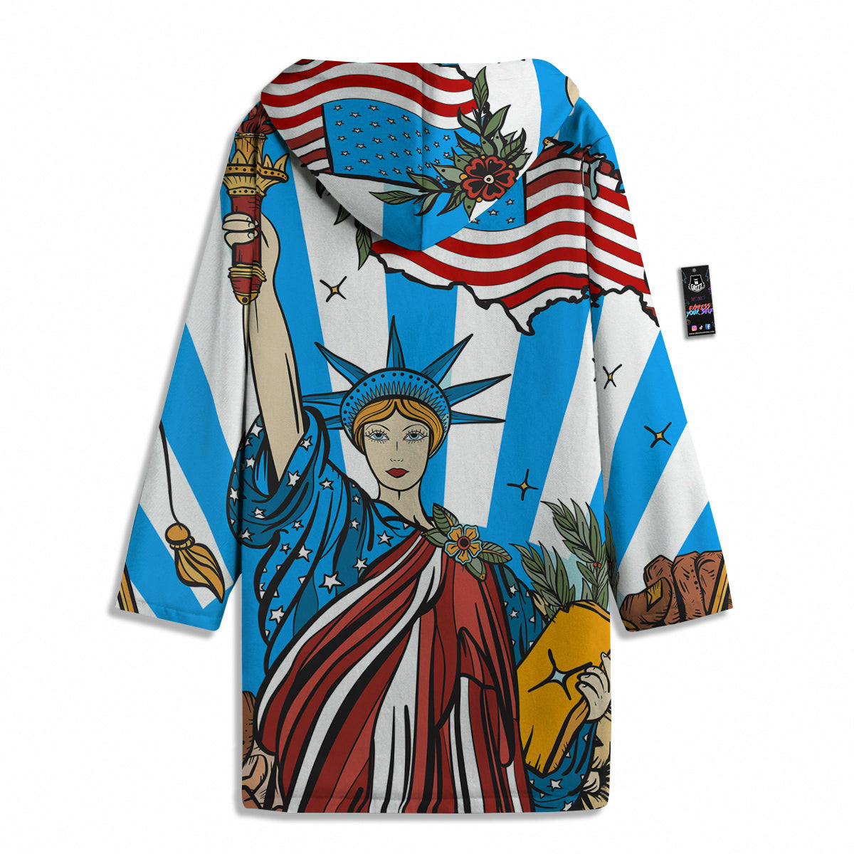 Statue Of Liberty USA Print Men's Windbreaker Jacket-grizzshop