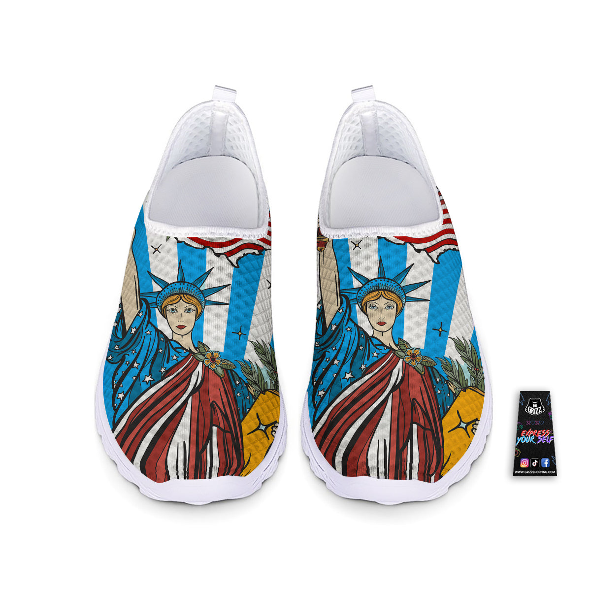 Statue Of Liberty USA Print Nurse Shoes-grizzshop