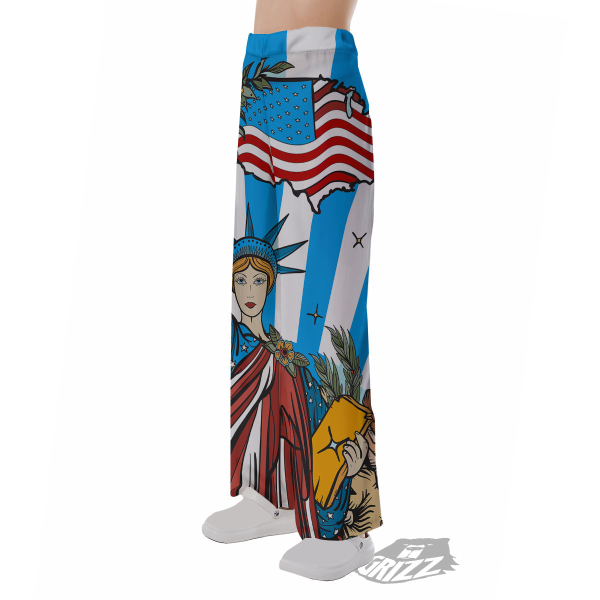 Statue Of Liberty USA Print Pajama Pants-grizzshop