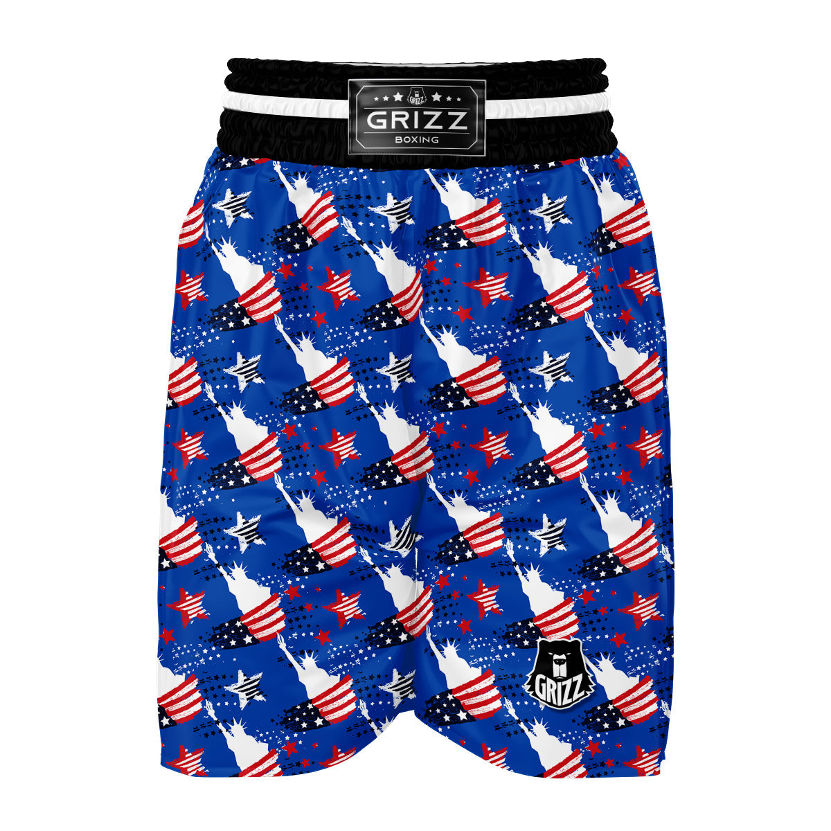 Statue Of Liberty USA Print Pattern Boxing Shorts-grizzshop