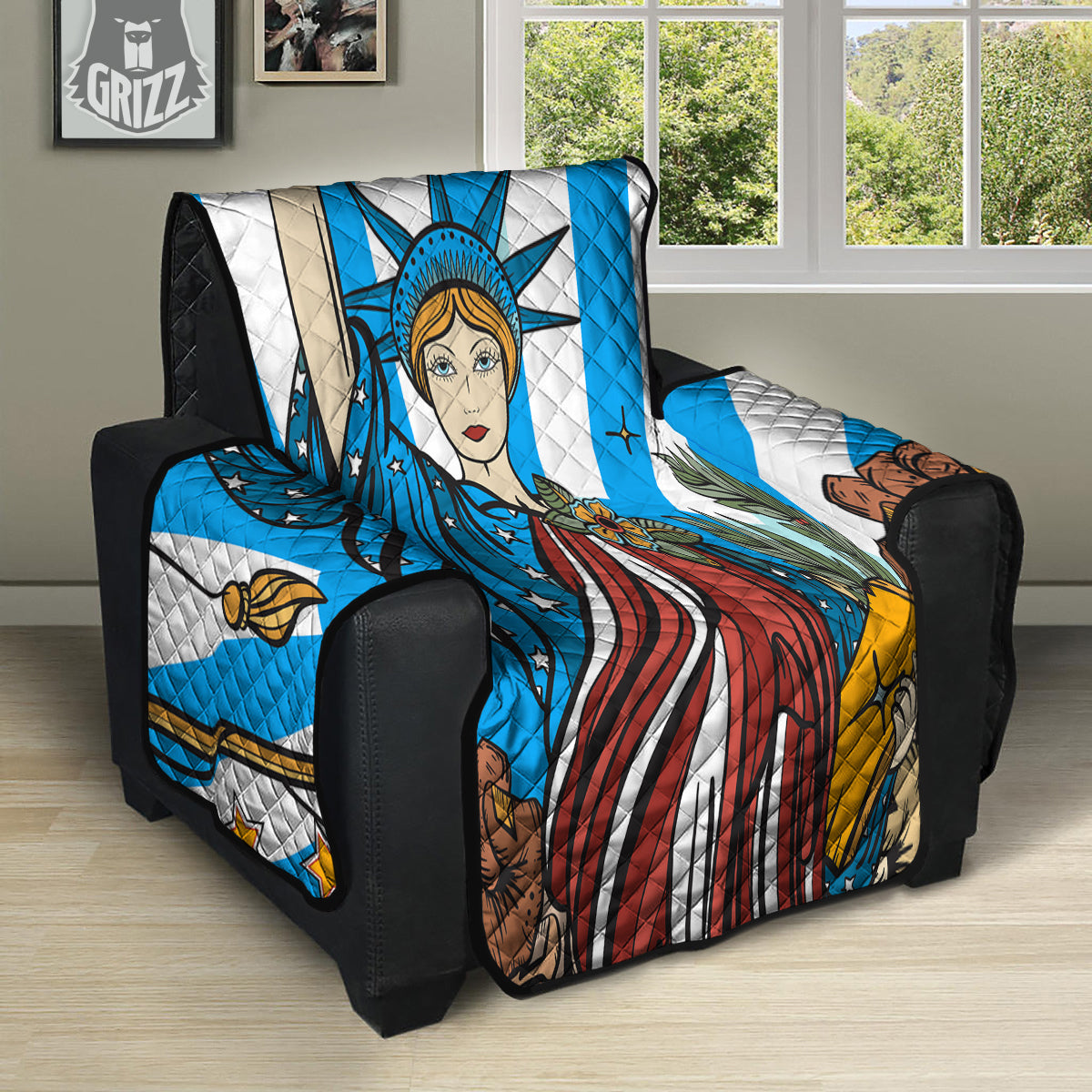 Statue Of Liberty USA Print Recliner Protector-grizzshop