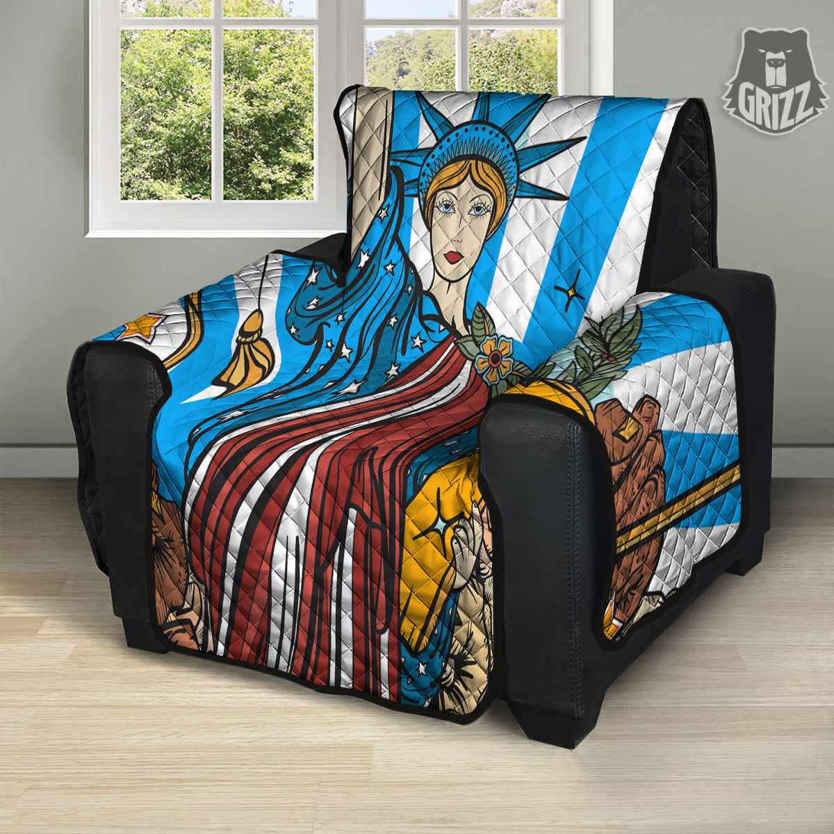 Statue Of Liberty USA Print Recliner Protector-grizzshop