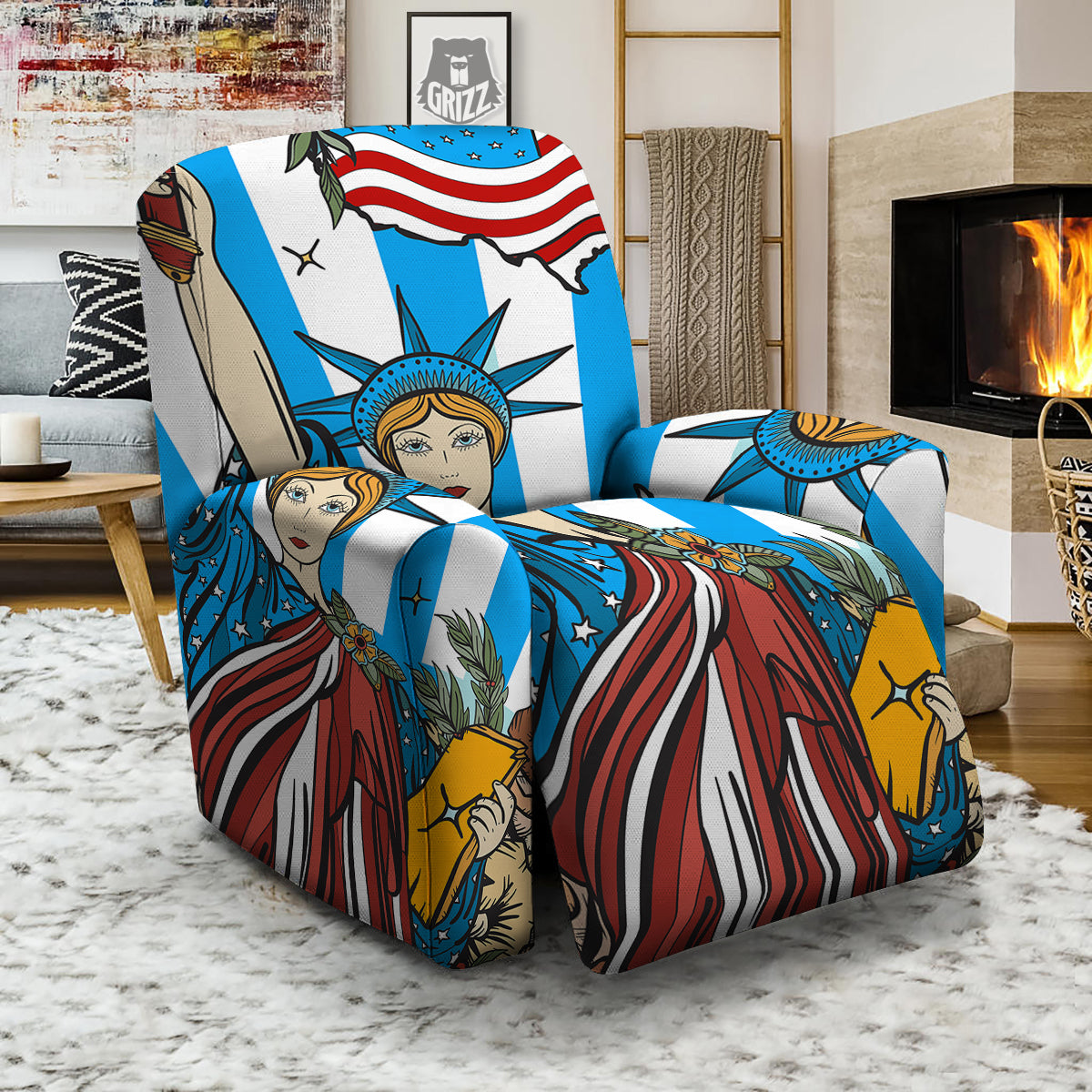 Statue Of Liberty USA Print Recliner Slipcover-grizzshop