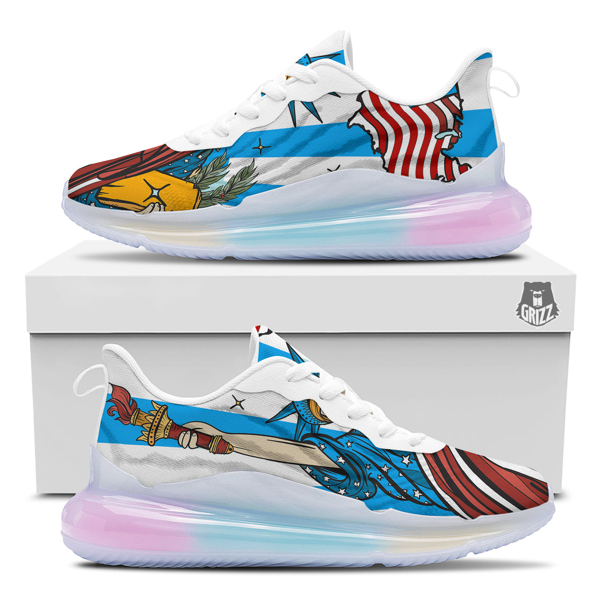 Statue Of Liberty USA Print Running Sneakers-grizzshop