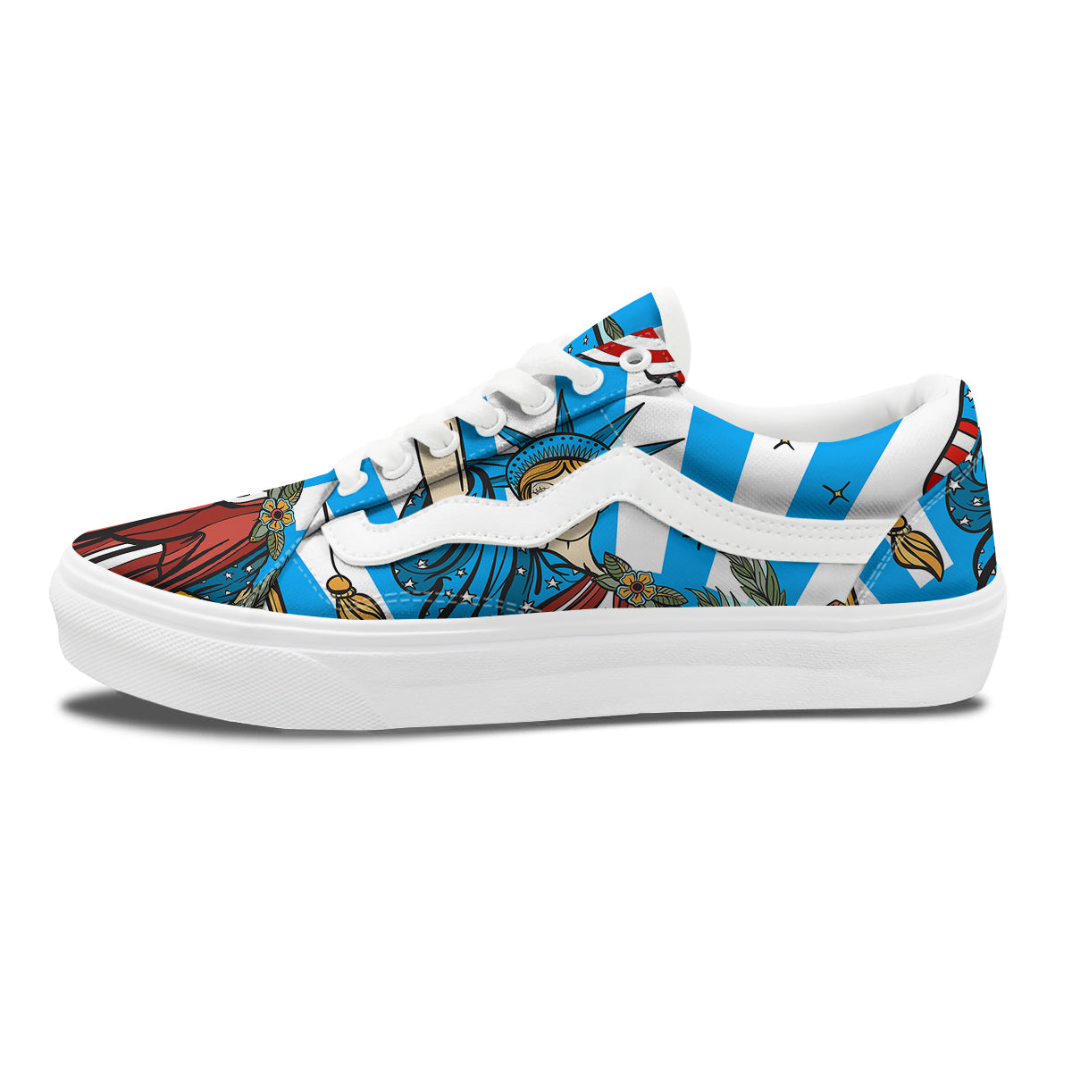 Statue Of Liberty USA Print Skate Shoes-grizzshop