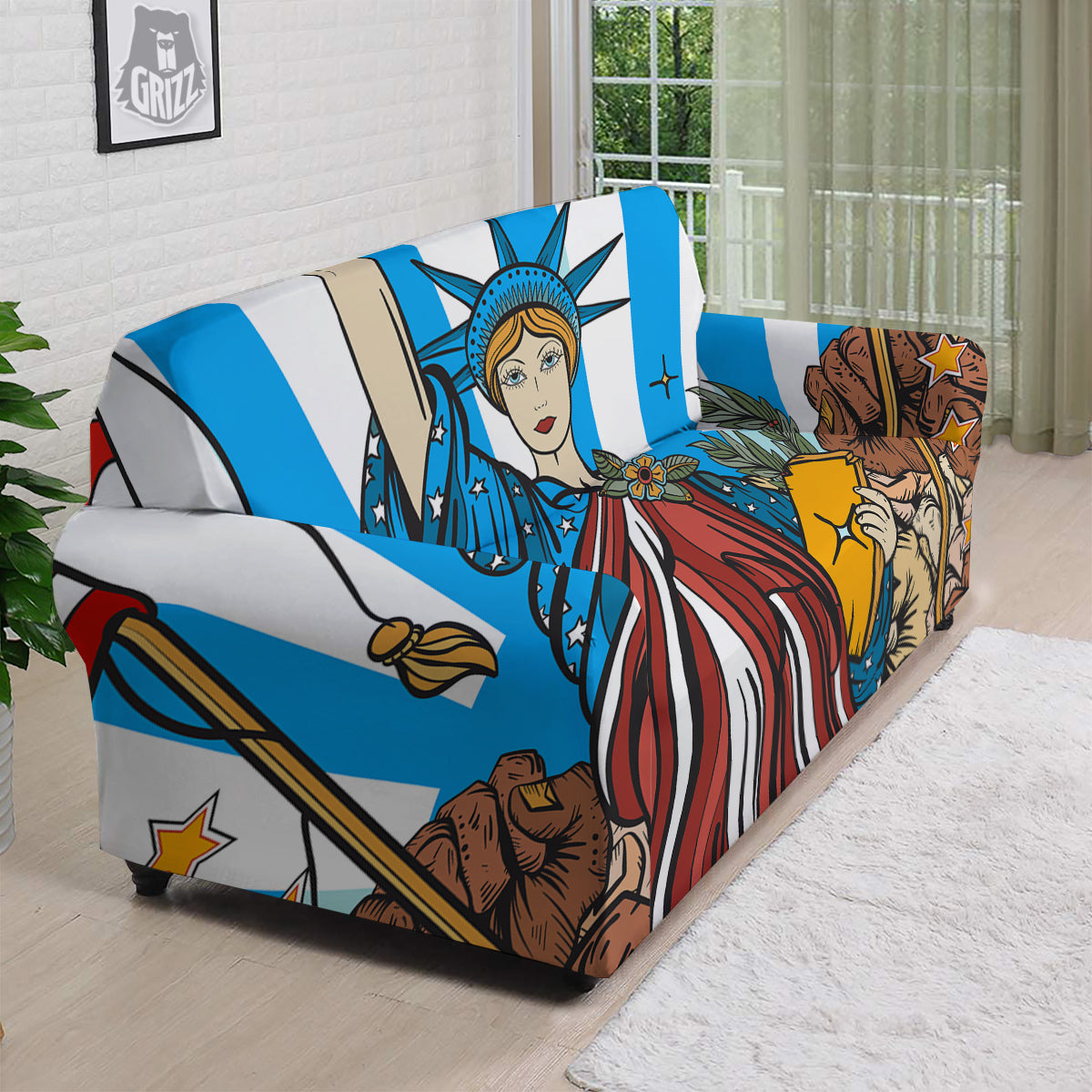 Statue Of Liberty USA Print Sofa Cover-grizzshop