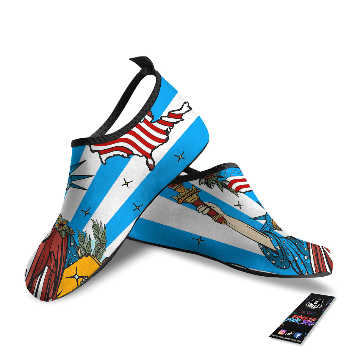 Statue Of Liberty USA Print Water Shoes-grizzshop