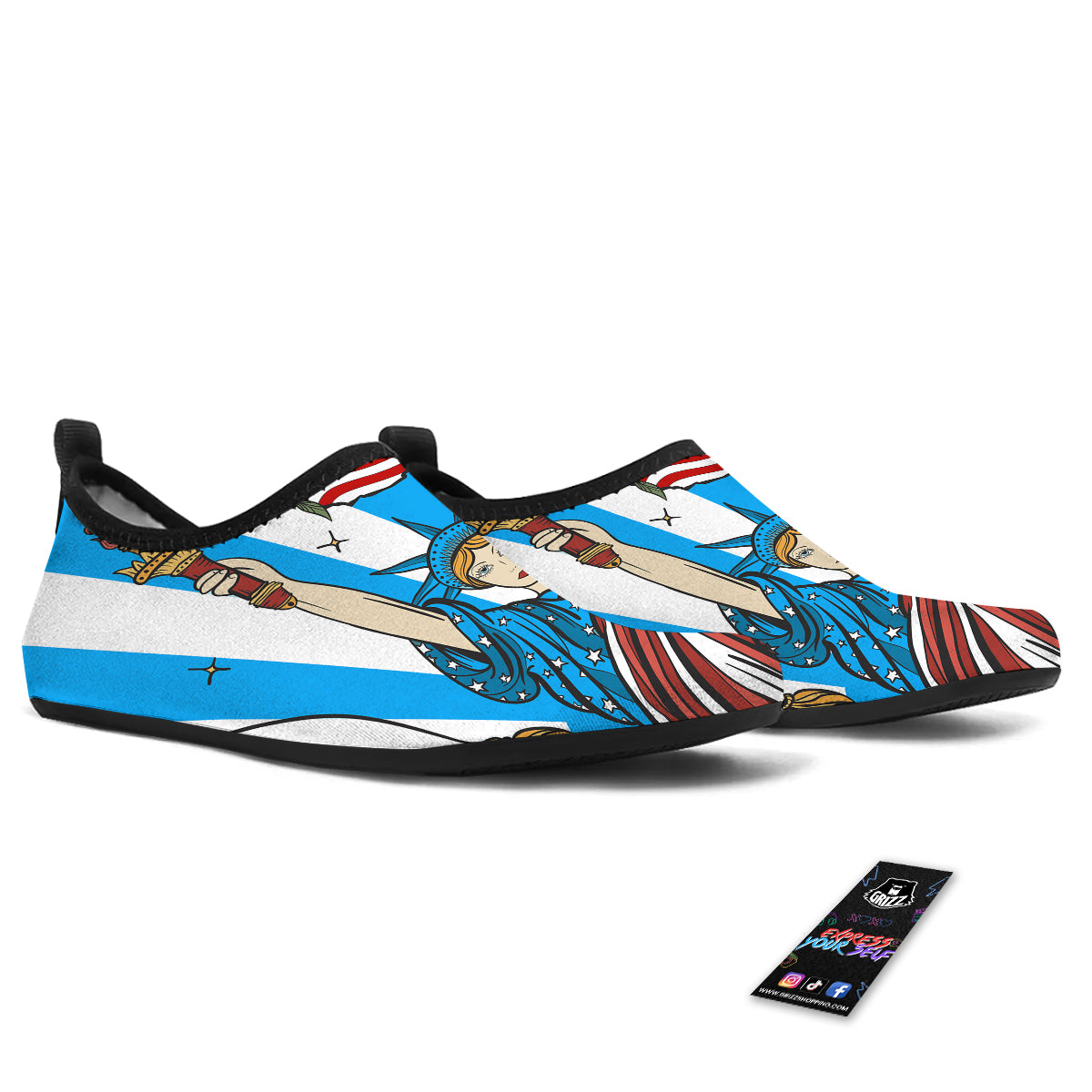 Statue Of Liberty USA Print Water Shoes-grizzshop