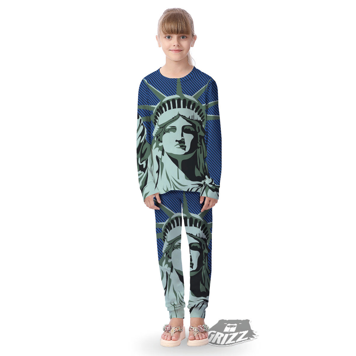 Statue Of Liberty American Print Kid's Pajamas-grizzshop