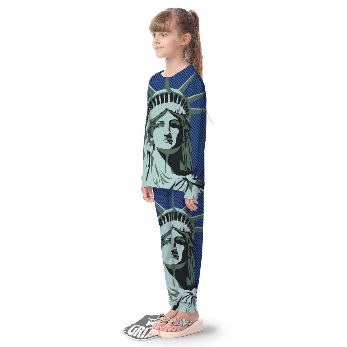 Statue Of Liberty American Print Kid's Pajamas-grizzshop