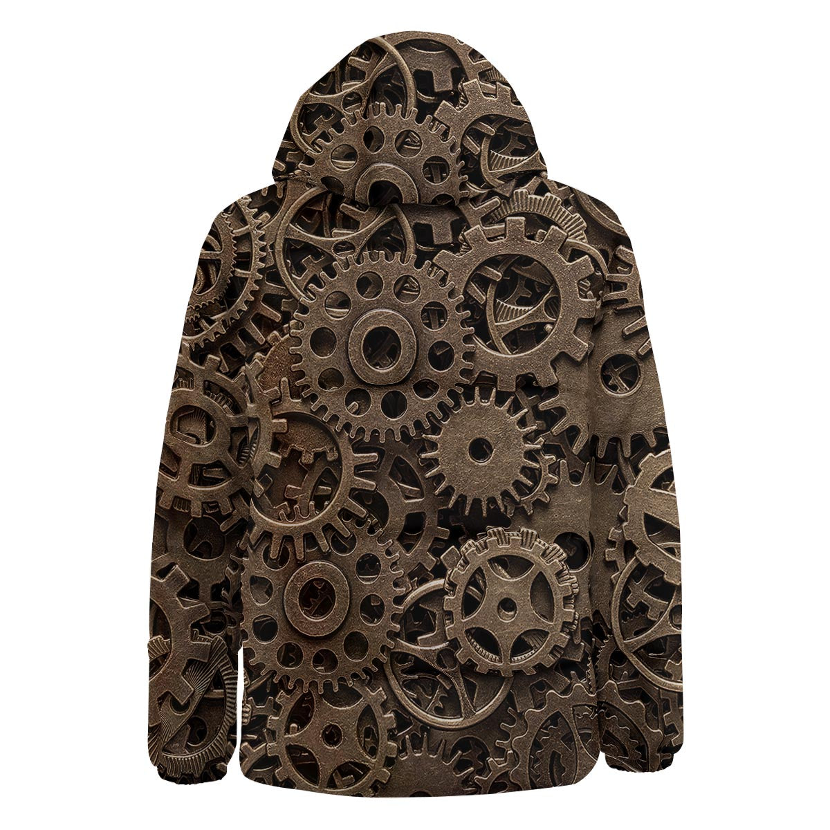 Steampunk Brass Gears And Cogs Print Down Jacket-grizzshop