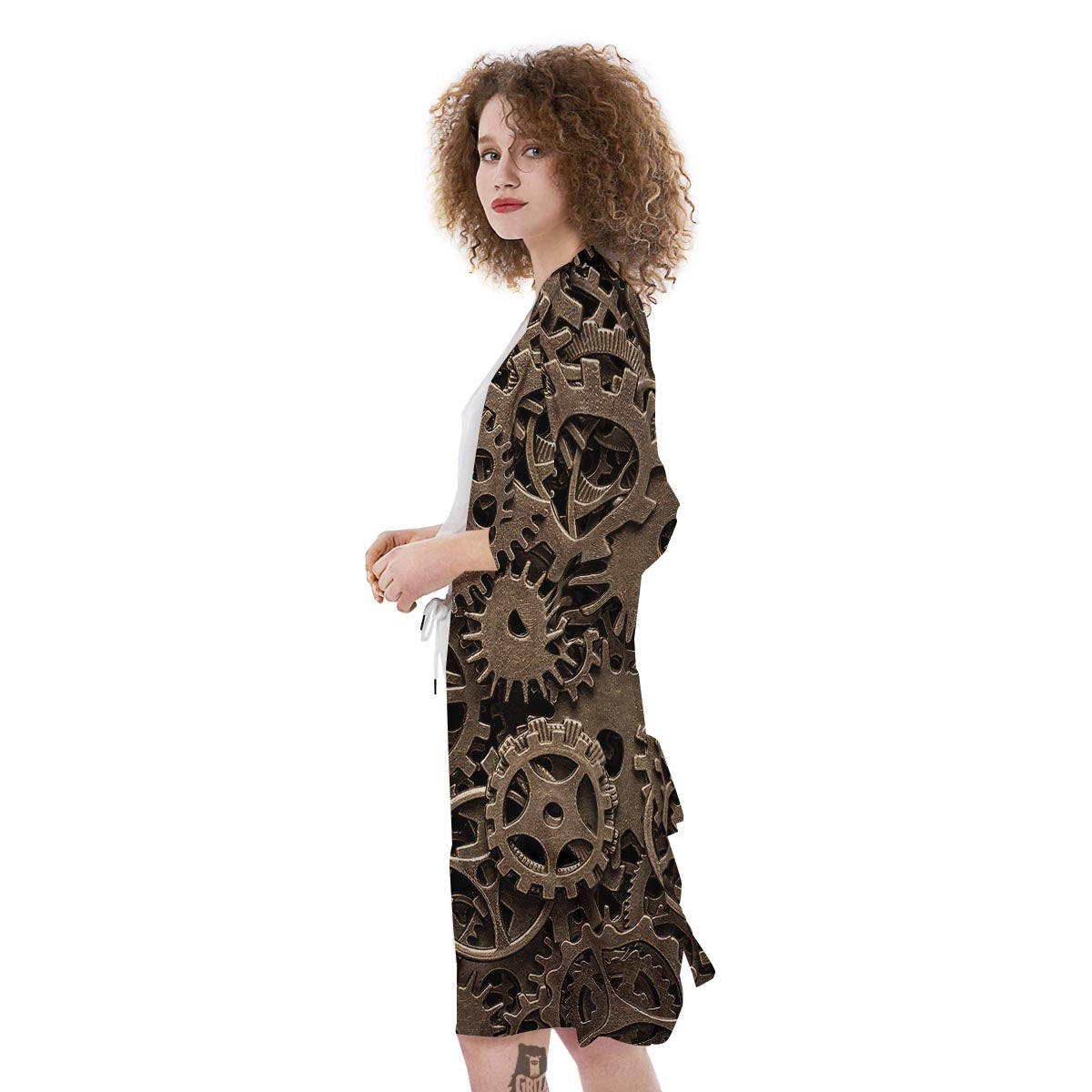 Steampunk Brass Gears And Cogs Print Kimono-grizzshop