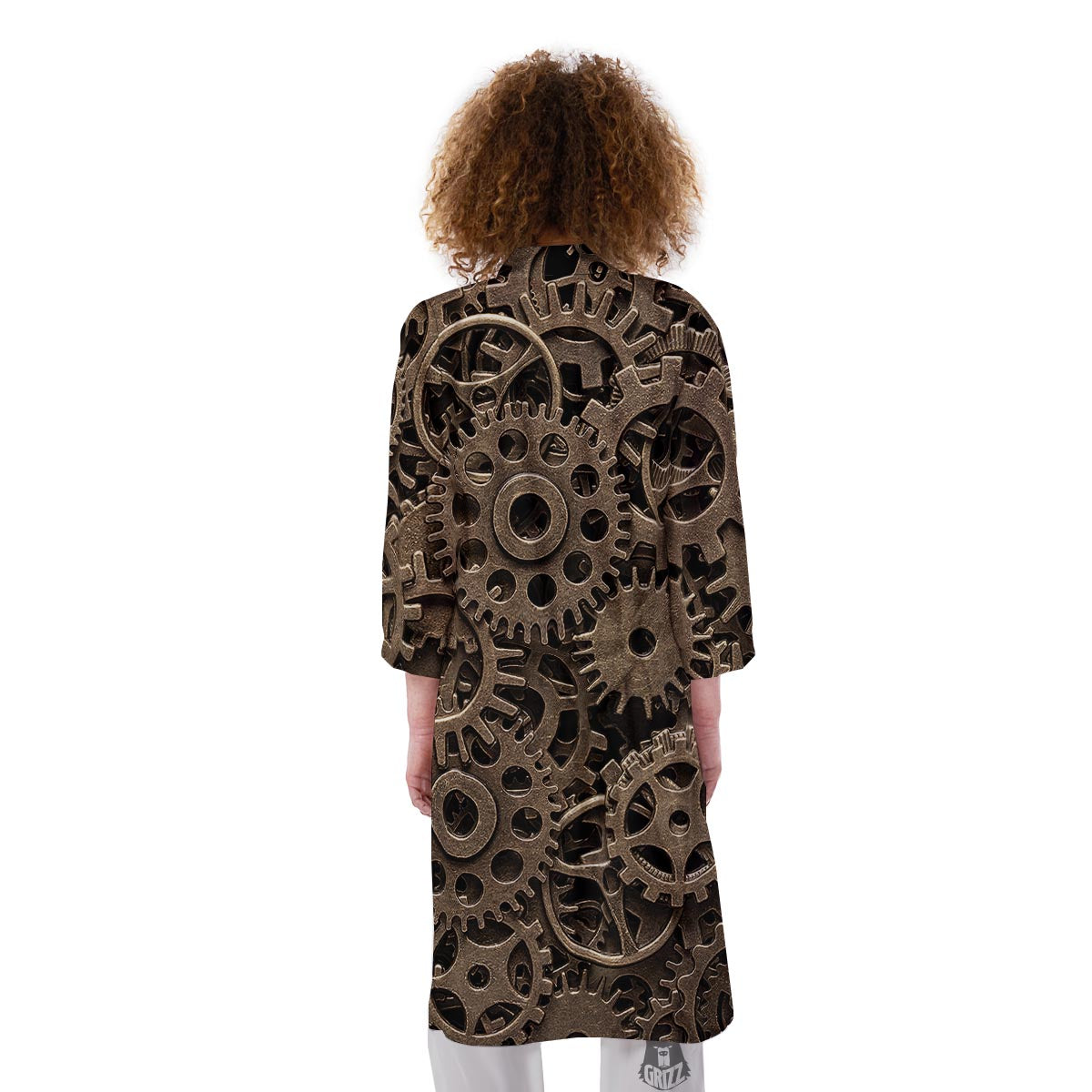 Steampunk Brass Gears And Cogs Print Kimono-grizzshop