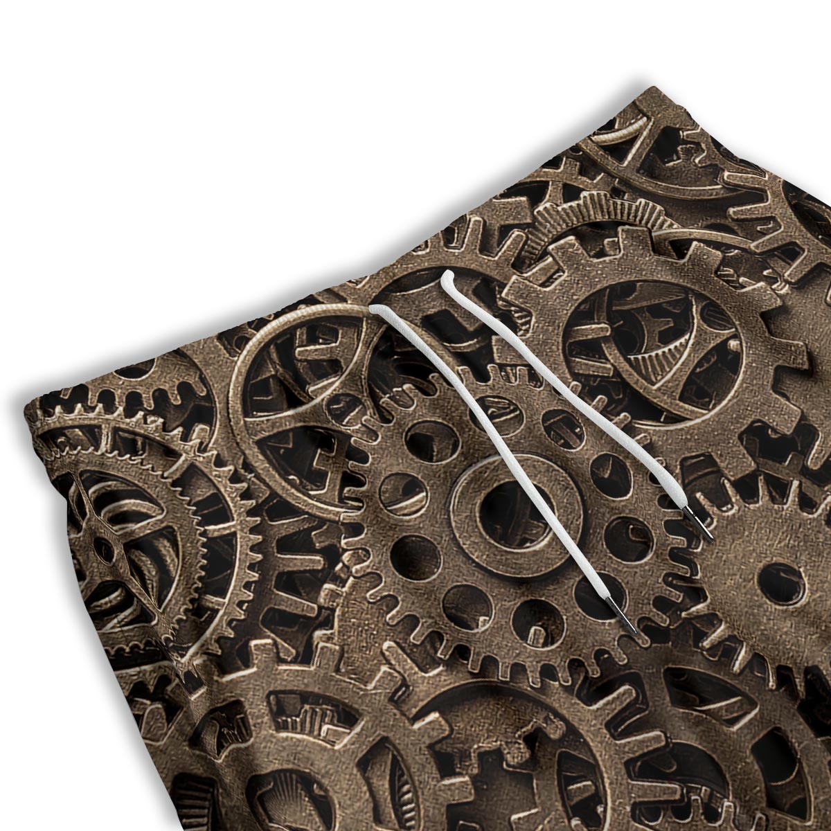 Steampunk Brass Gears And Cogs Print Men's Athletic Shorts