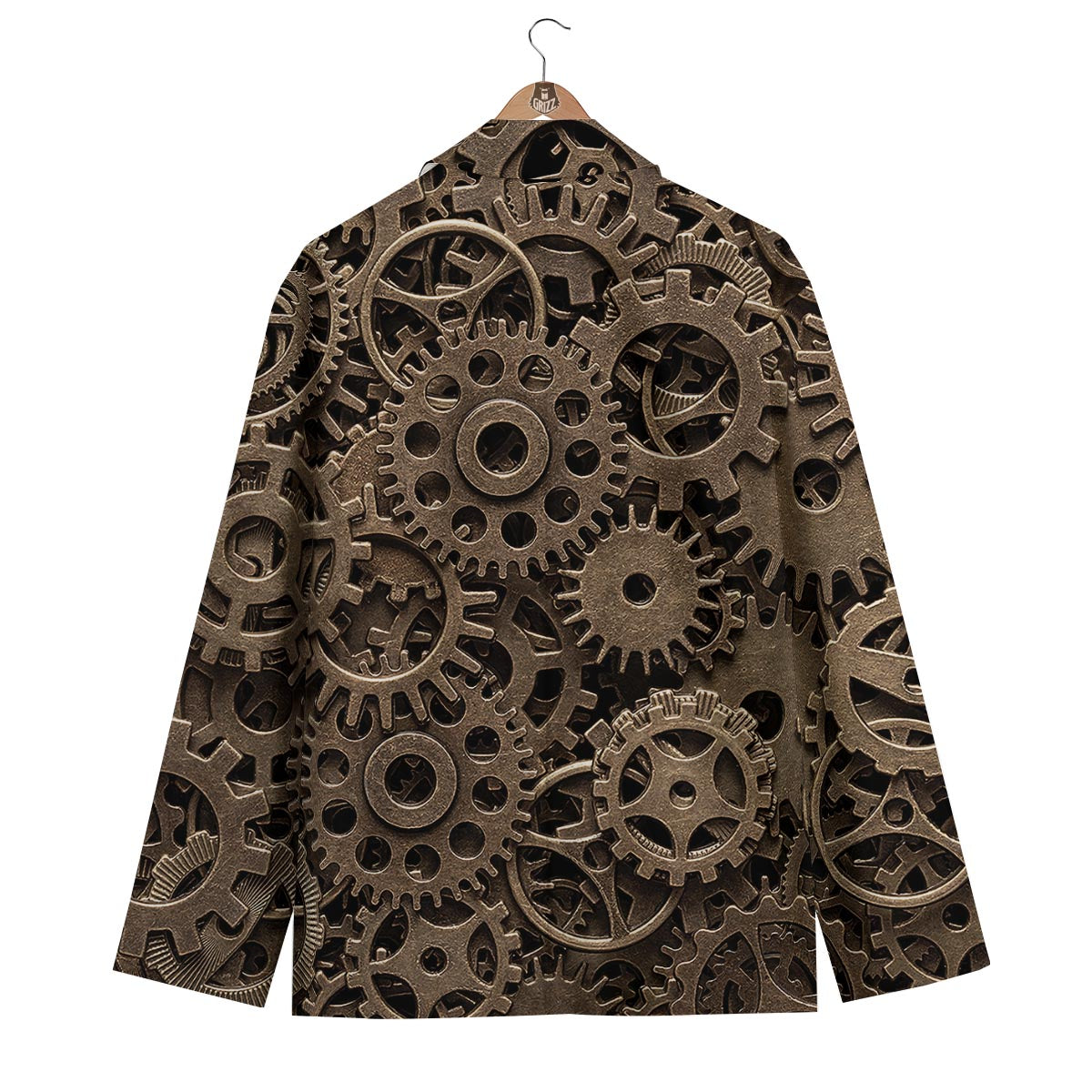 Steampunk Brass Gears And Cogs Print Men's Blazer-grizzshop