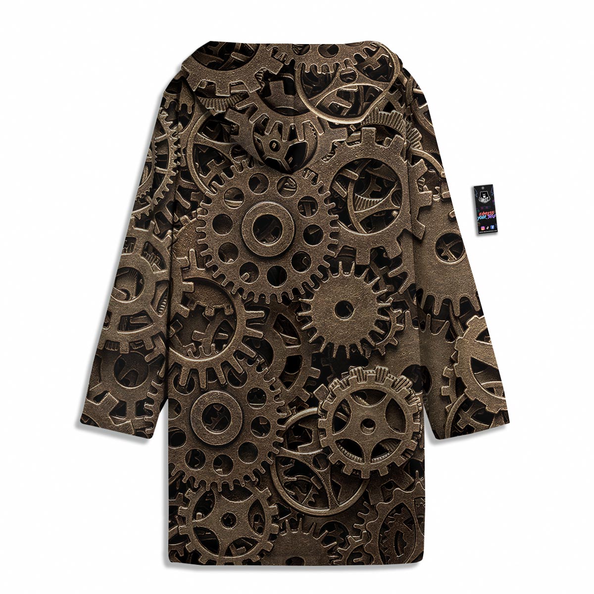 Steampunk Brass Gears And Cogs Print Men's Windbreaker Jacket-grizzshop