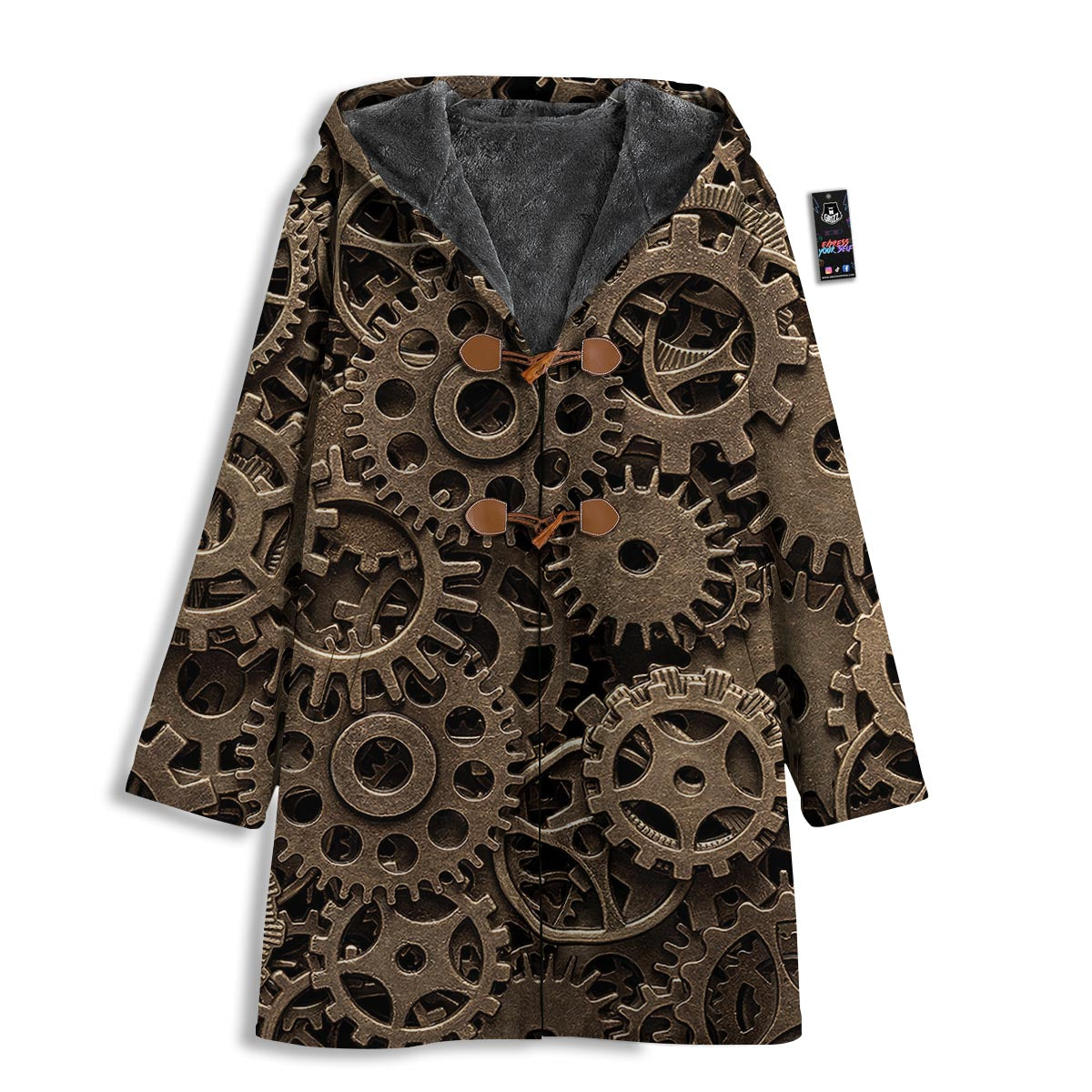 Steampunk Brass Gears And Cogs Print Men's Windbreaker Jacket-grizzshop