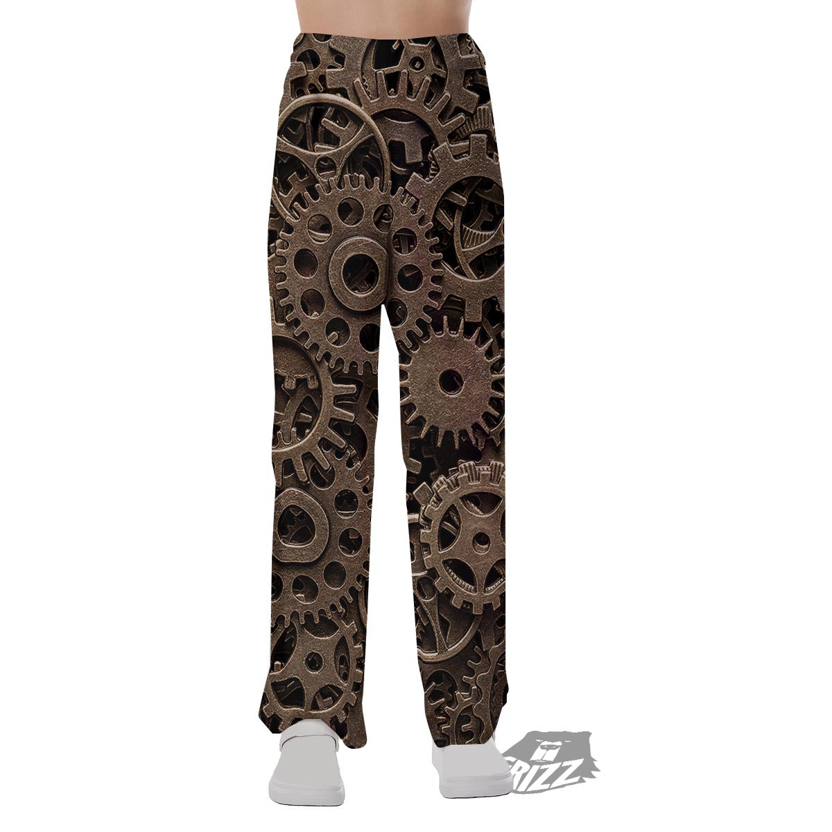 Steampunk Brass Gears And Cogs Print Pajama Pants-grizzshop
