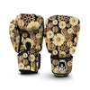 Steampunk Floral Pattern Print Boxing Gloves-grizzshop