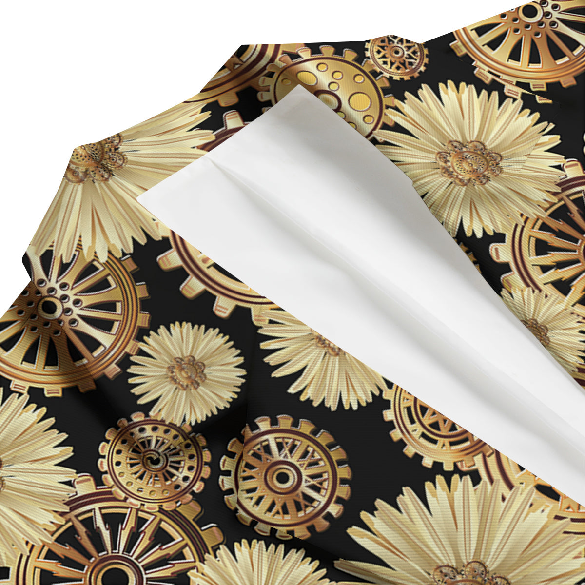 Steampunk Floral Pattern Print Men's Blazer-grizzshop