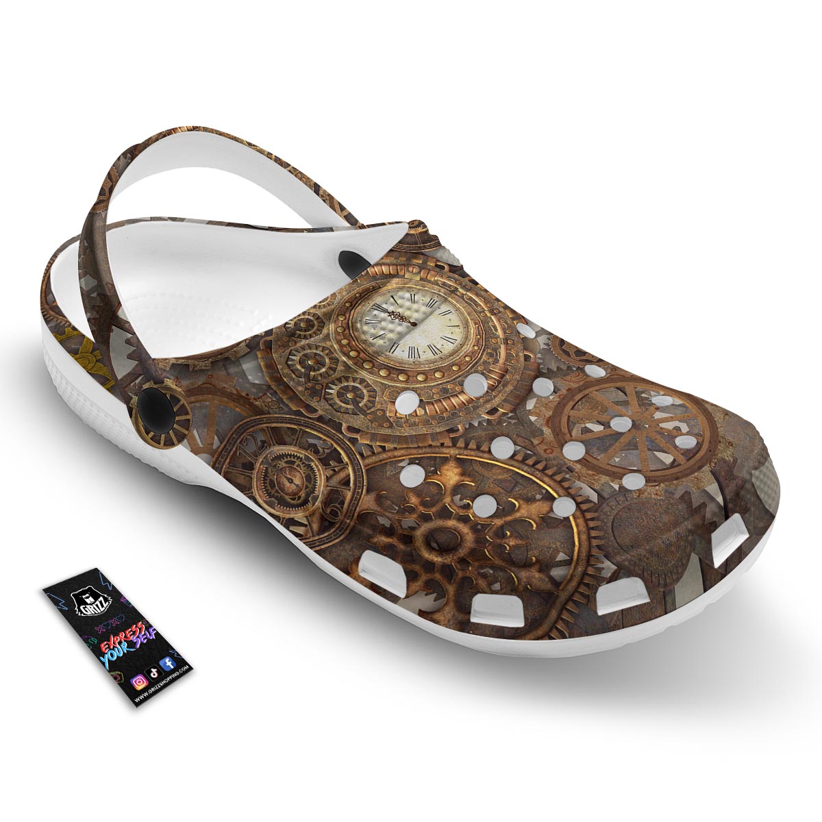 Steampunk Gears Clock Print Clog-grizzshop