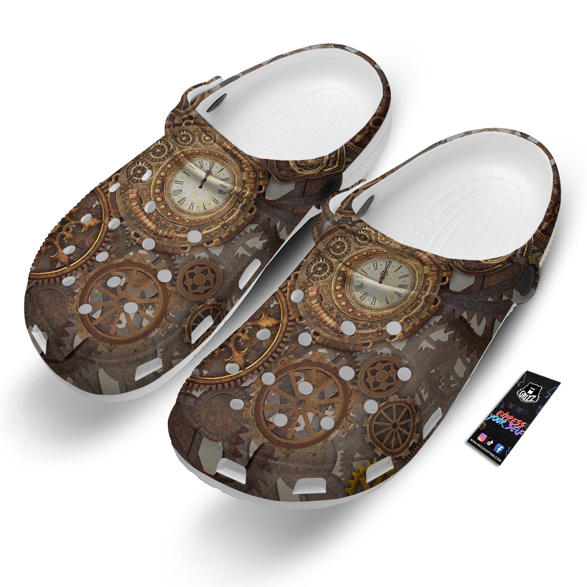 Steampunk Gears Clock Print Clog-grizzshop