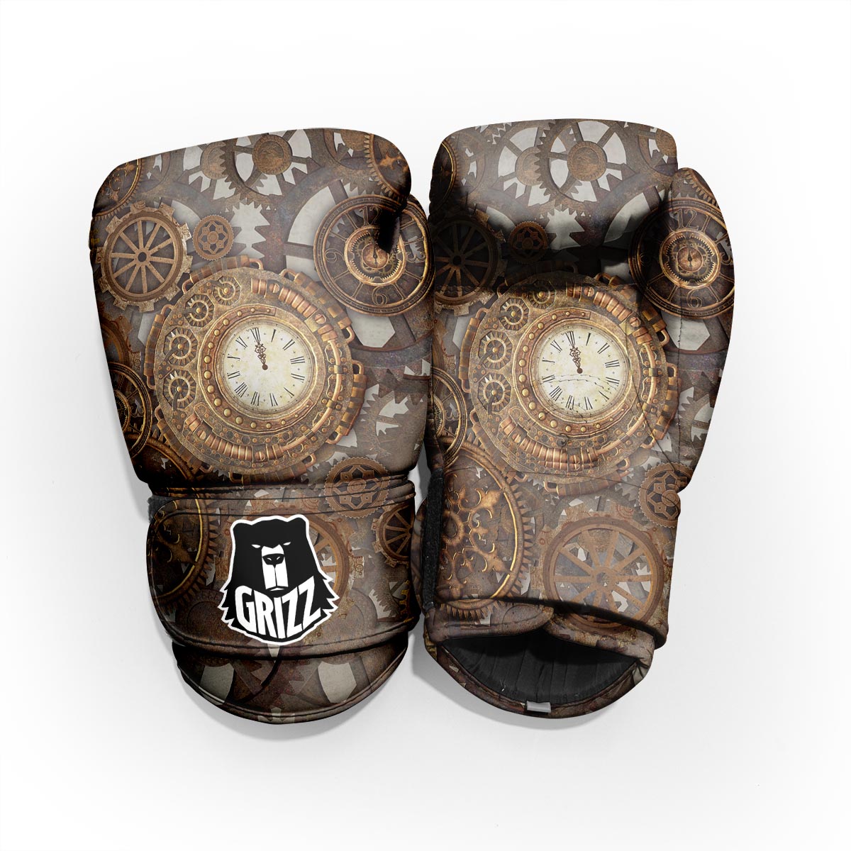 Steampunk Gears Clock Print Pro Boxing Glove