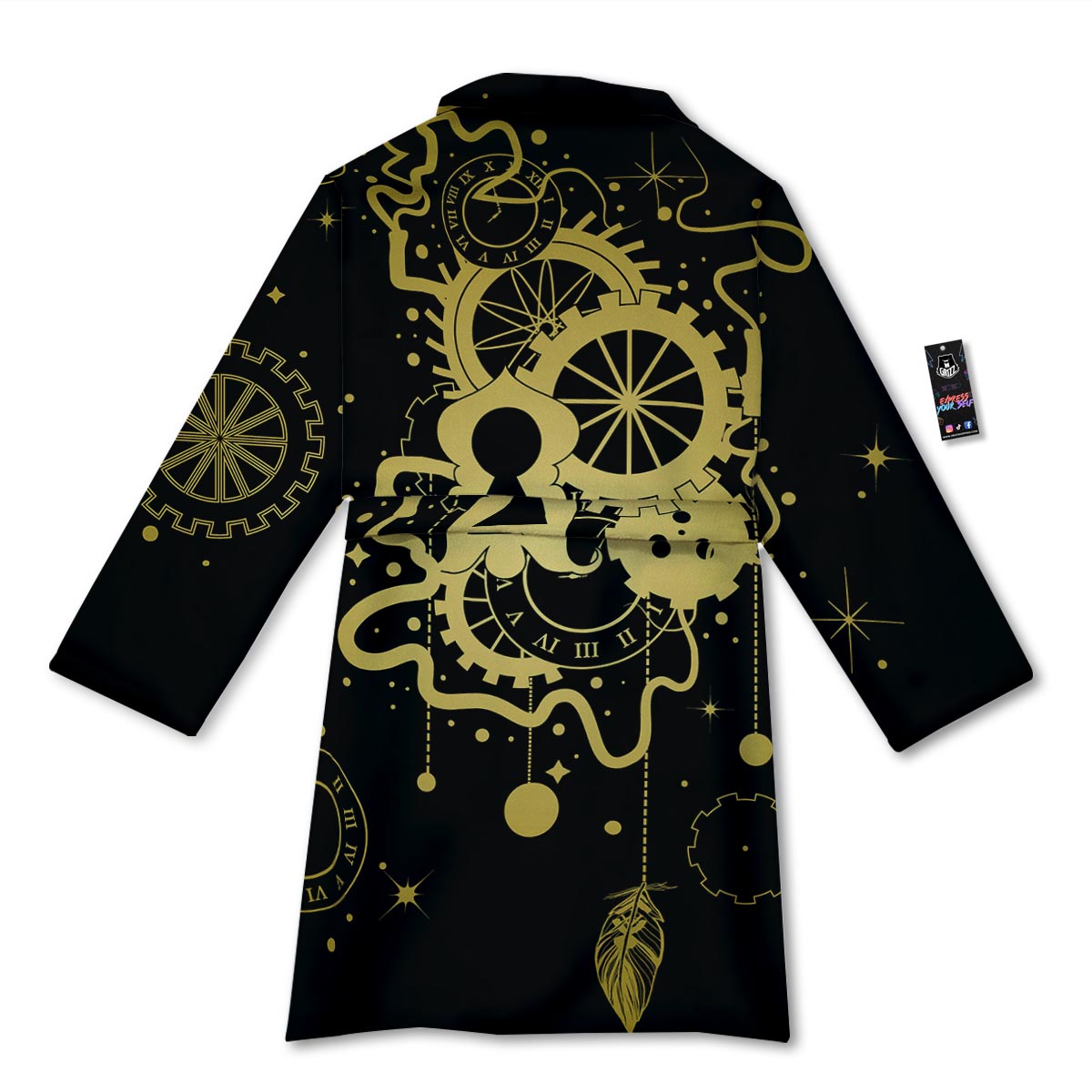 Steampunk Gears Metal Print Bathrobe-grizzshop