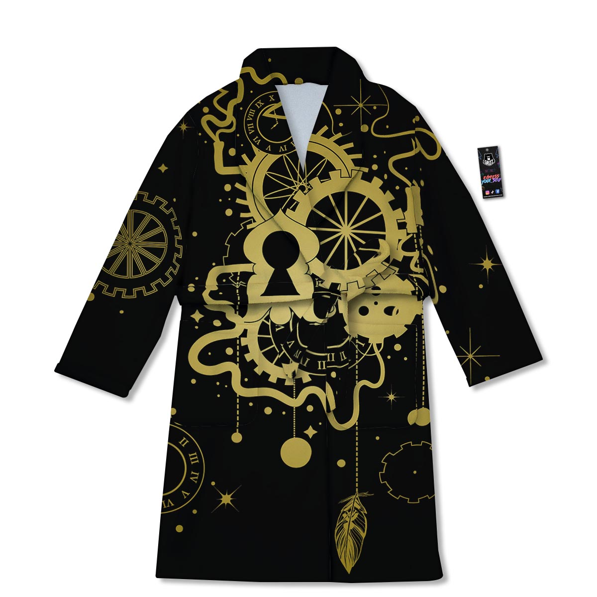 Steampunk Gears Metal Print Bathrobe-grizzshop