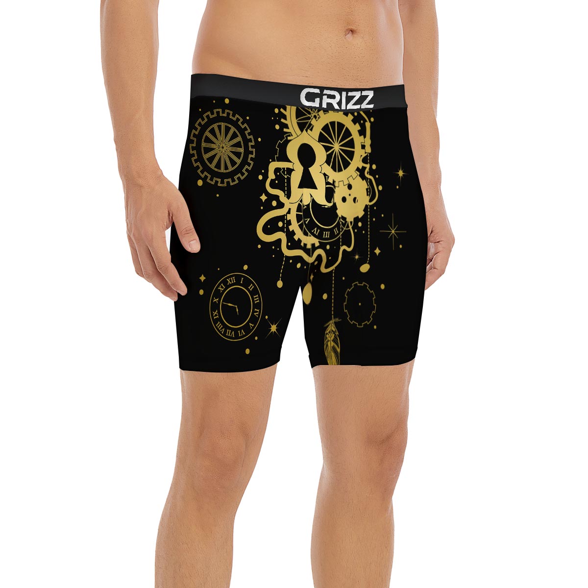 Steampunk Gears Metal Print Boxer Briefs-grizzshop