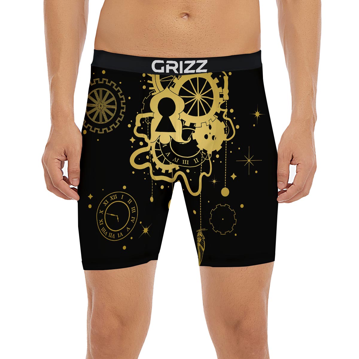 Steampunk Gears Metal Print Boxer Briefs-grizzshop