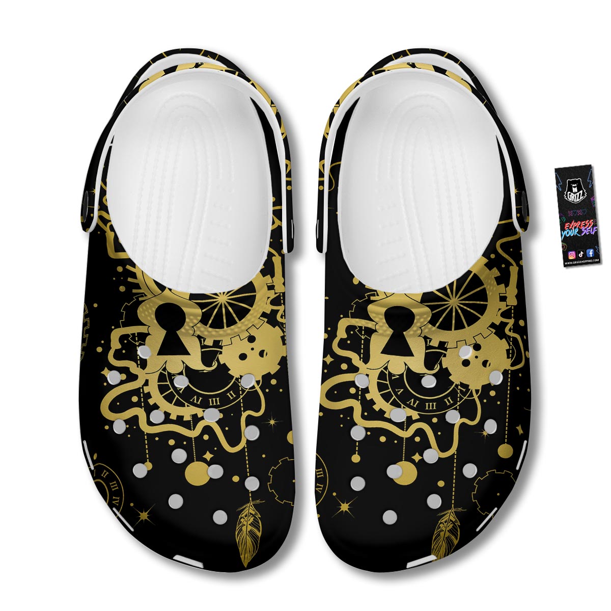 Steampunk Gears Metal Print Clog-grizzshop