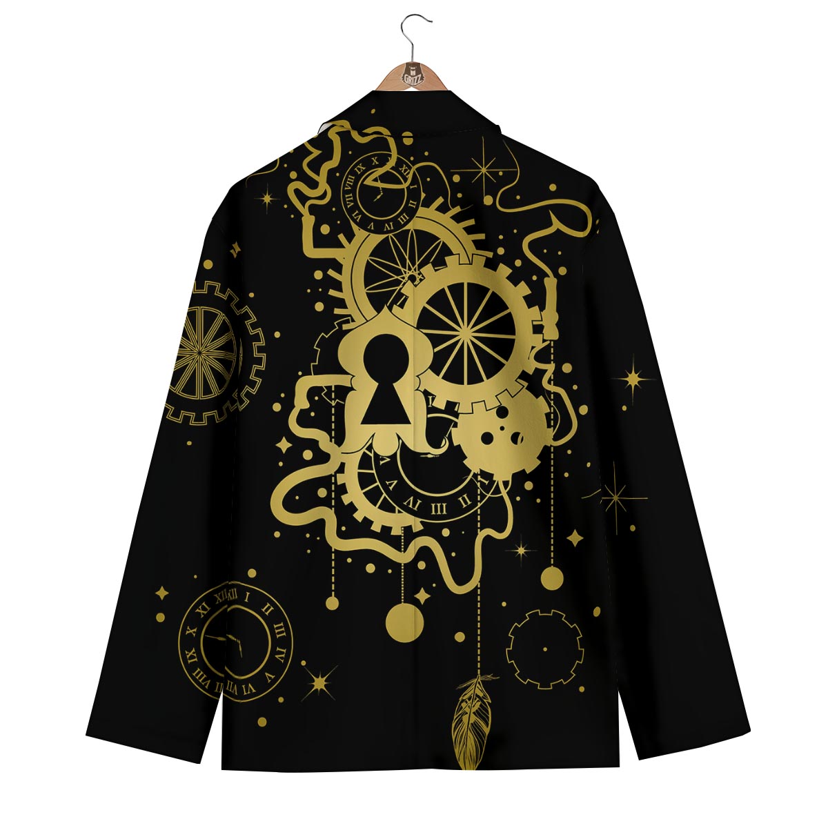Steampunk Gears Metal Print Men's Blazer-grizzshop