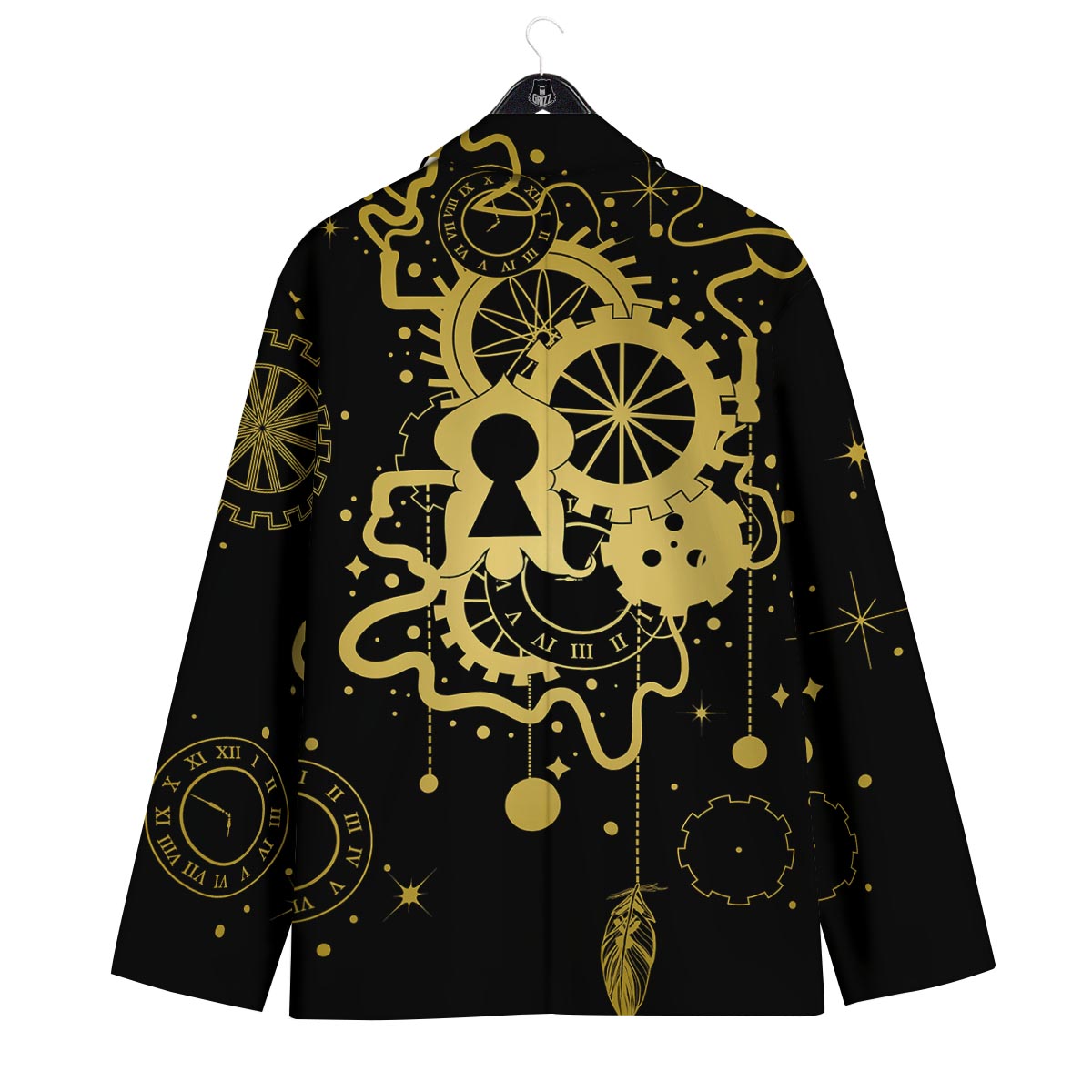 Steampunk Gears Metal Print Men's Sport Coat-grizzshop