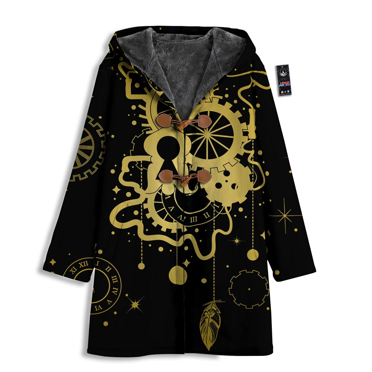 Steampunk Gears Metal Print Men's Windbreaker Jacket-grizzshop