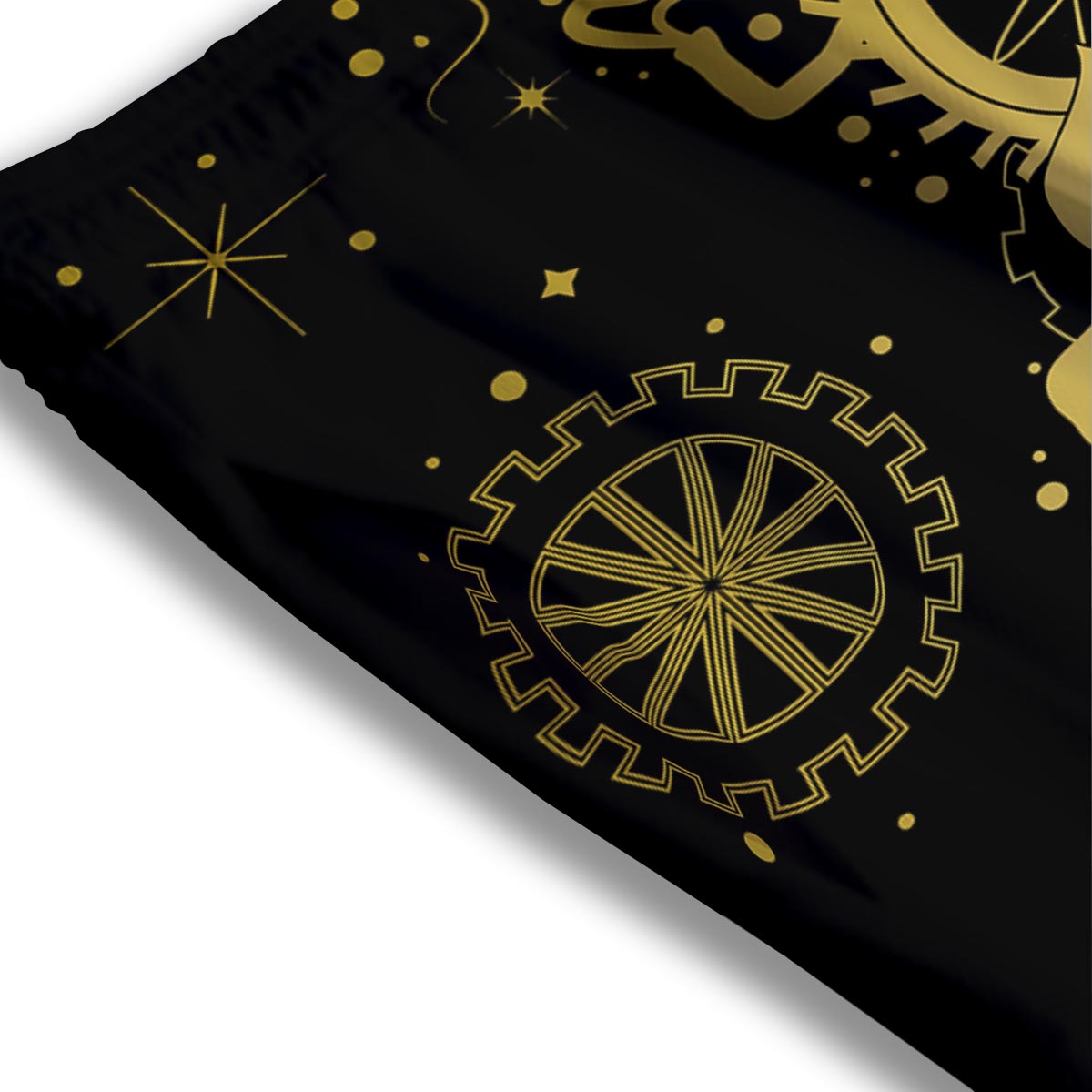 Steampunk Gears Metal Print Mesh Shorts