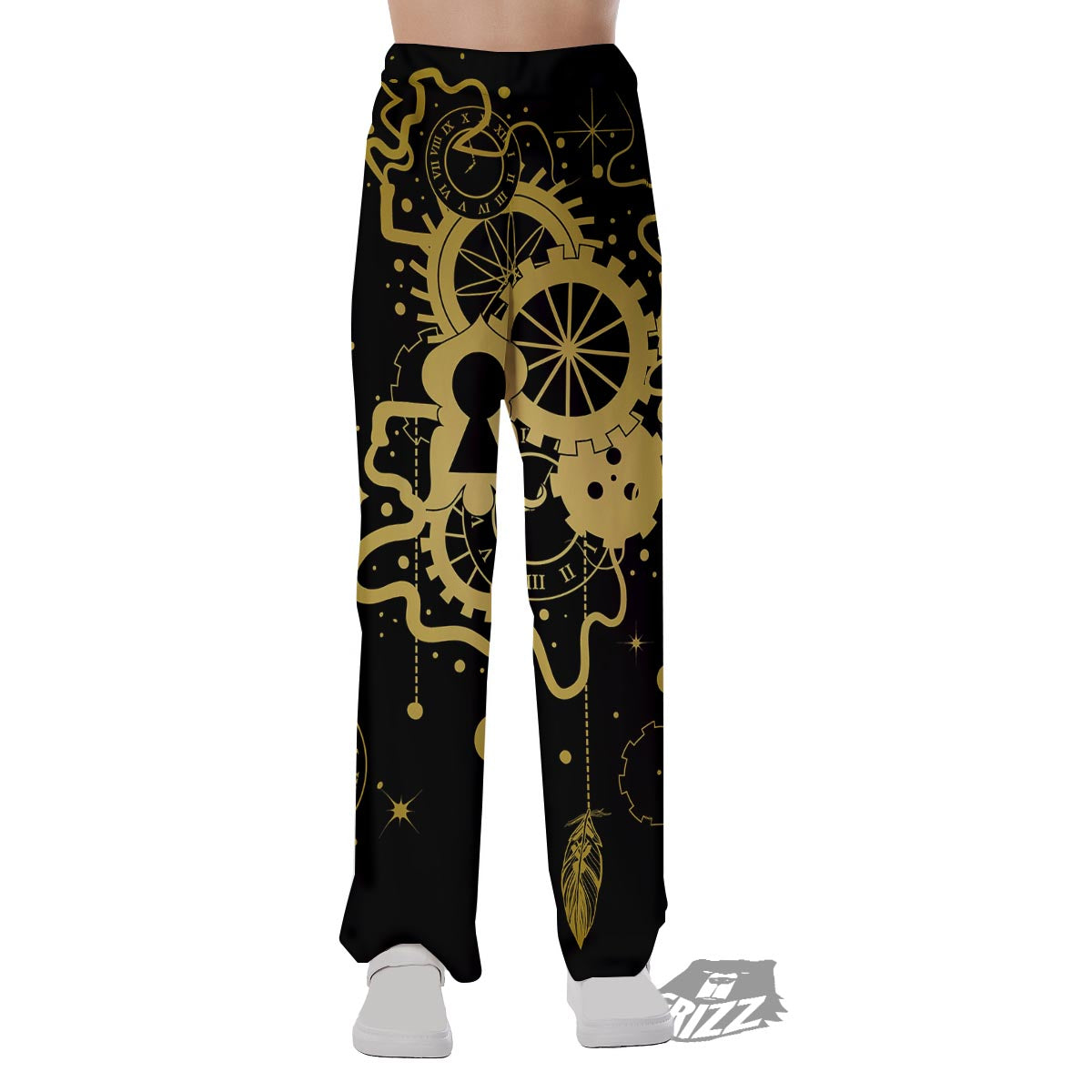 Steampunk Gears Metal Print Pajama Pants-grizzshop