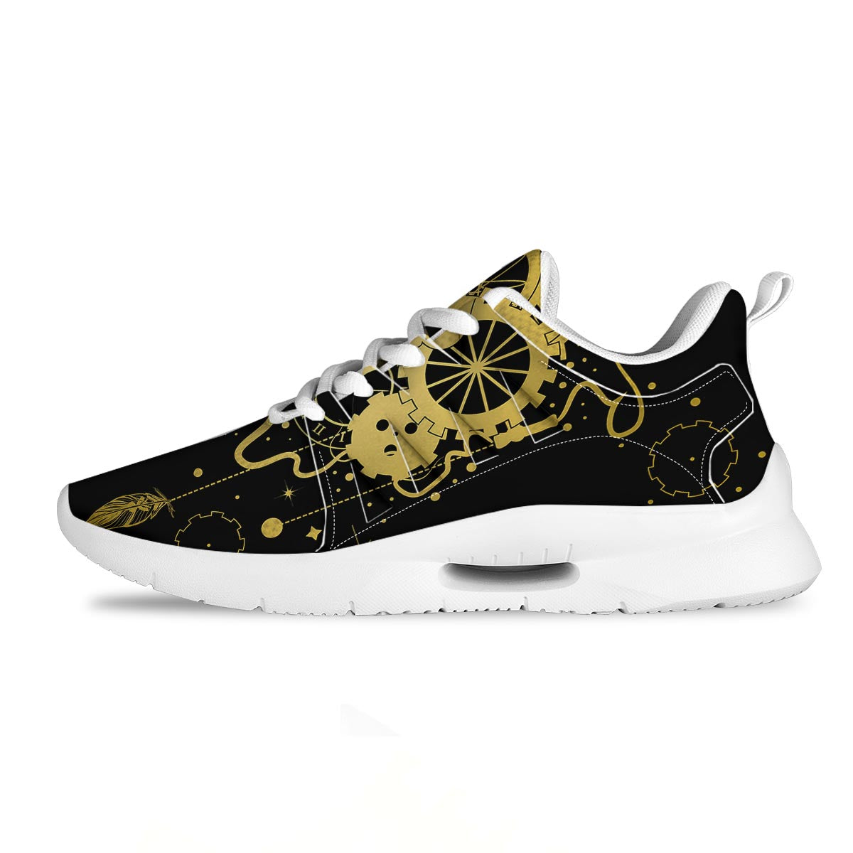 Steampunk Gears Metal Print Tennis Shoes-grizzshop