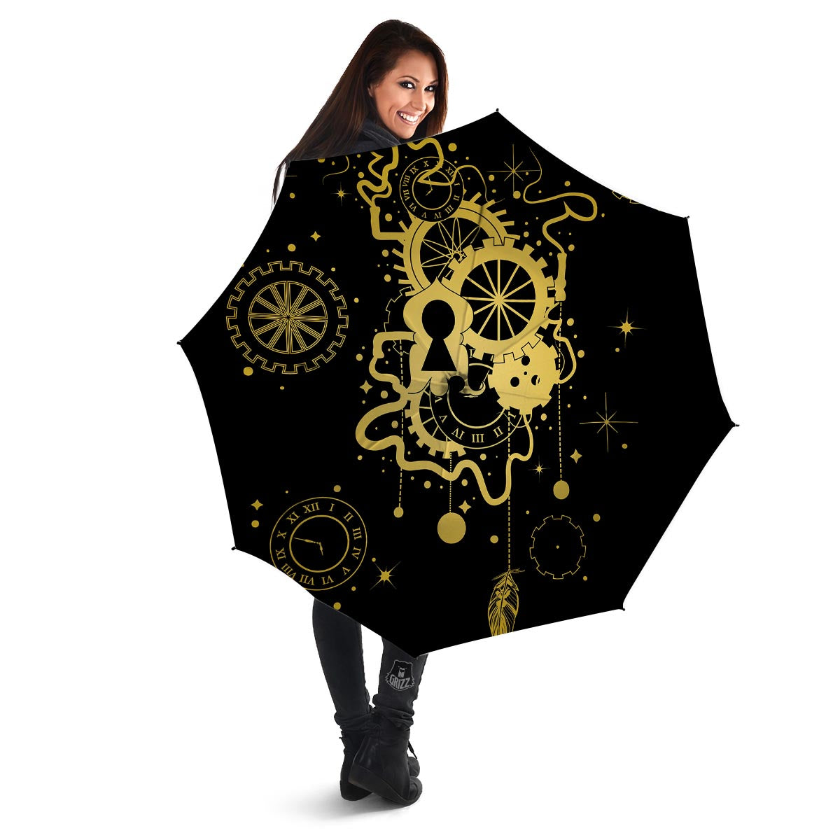 Steampunk Gears Metal Print Umbrella-grizzshop