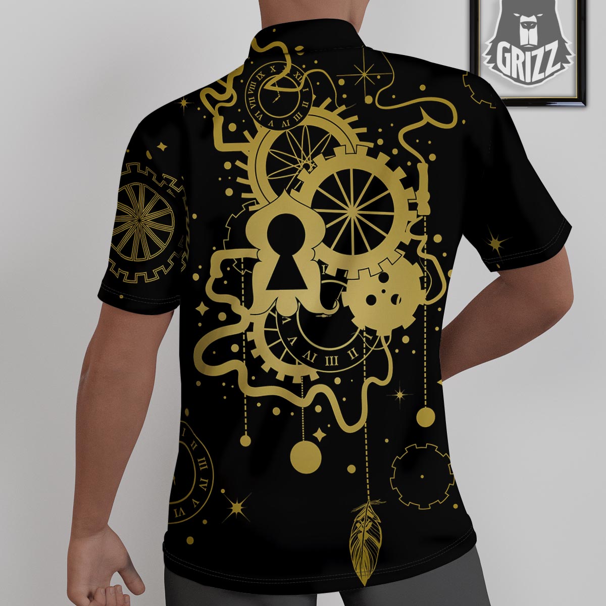Steampunk Gears Metal Print Untucked Shirts-grizzshop