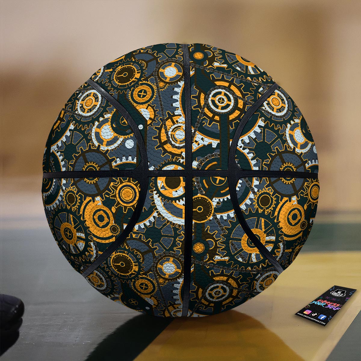 Steampunk Gears Print Pattern Basketball