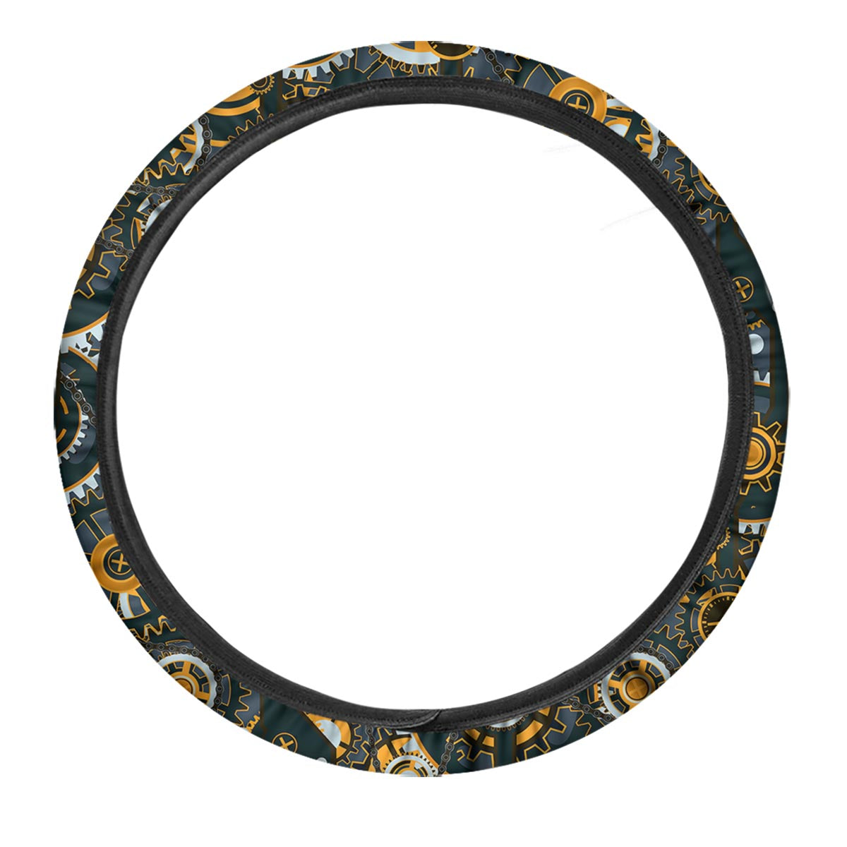 Steampunk Gears Print Pattern Car Steering Wheel Cover-grizzshop