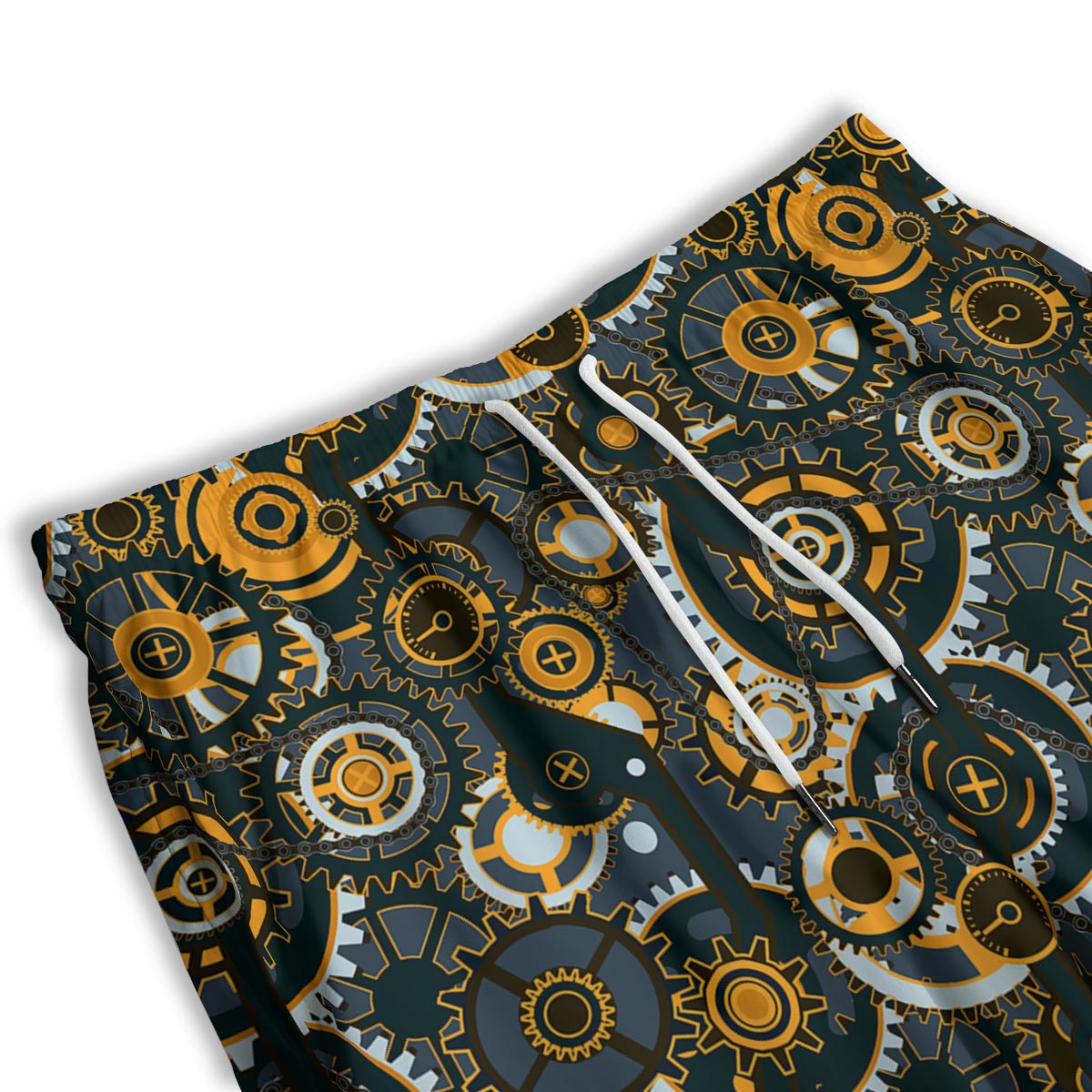 Steampunk Gears Print Pattern Men's Athletic Shorts