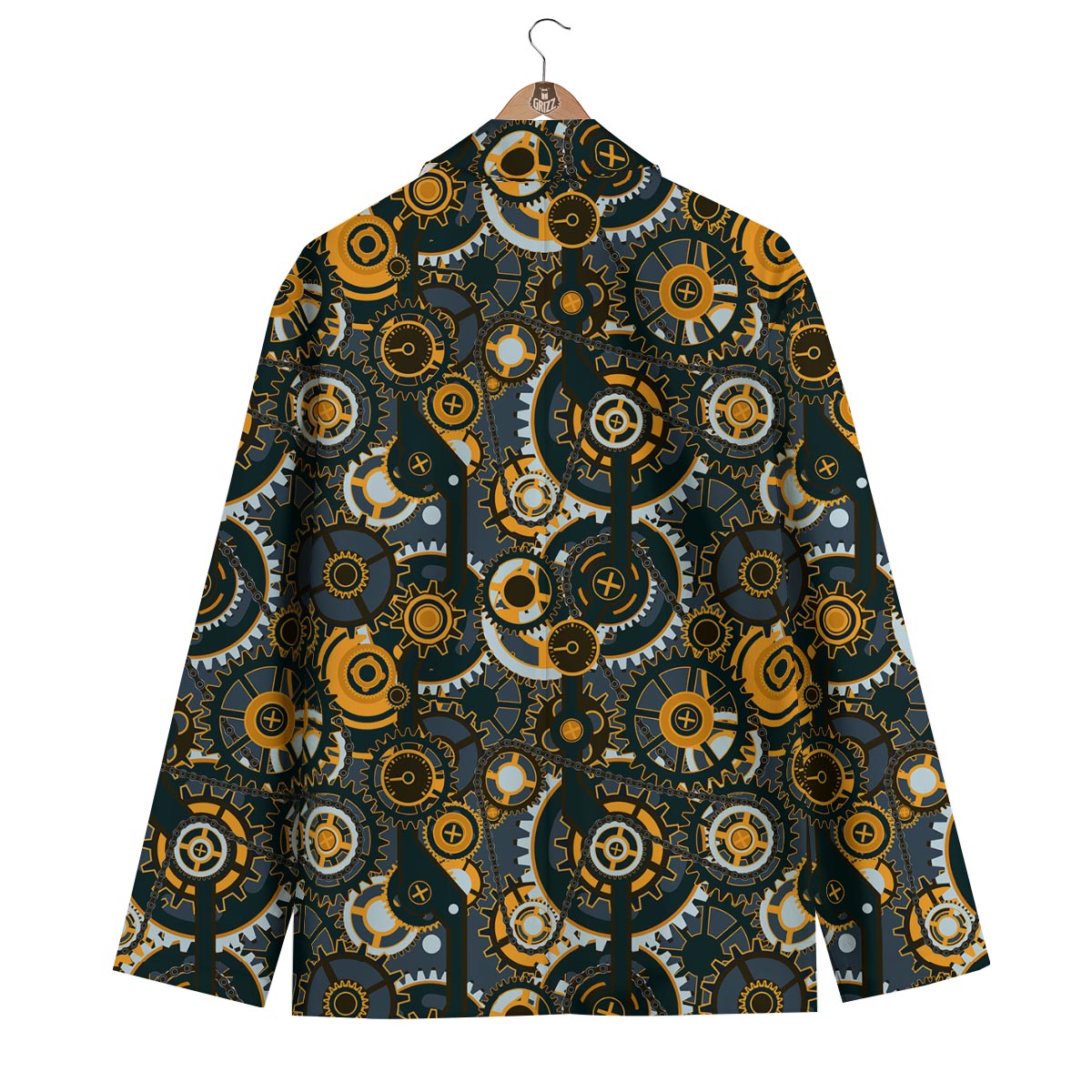 Steampunk Gears Print Pattern Men's Blazer-grizzshop