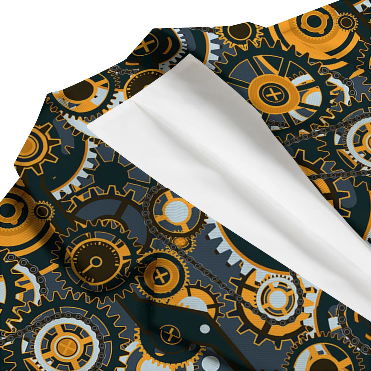Steampunk Gears Print Pattern Men's Blazer-grizzshop