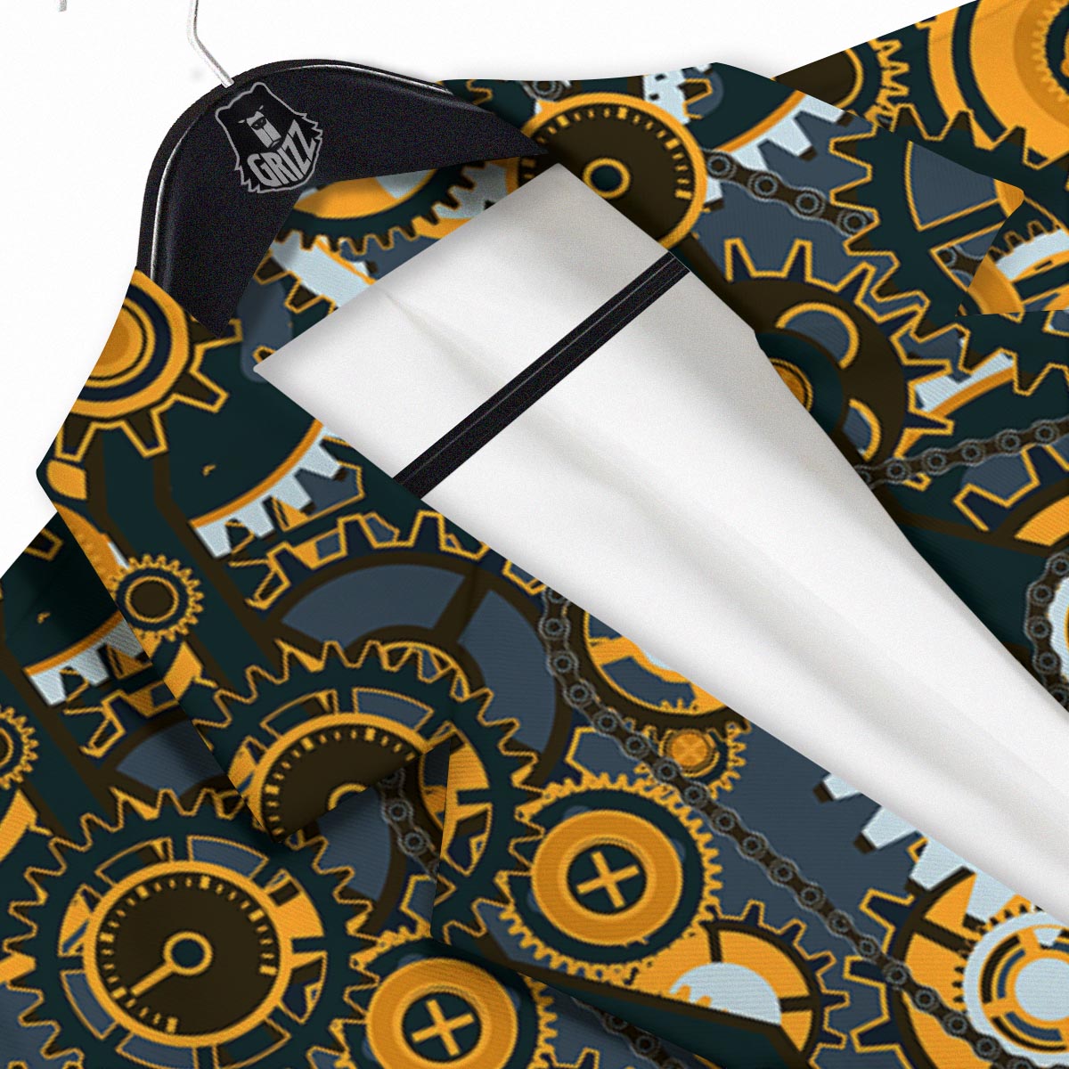 Steampunk Gears Print Pattern Men's Sport Coat-grizzshop
