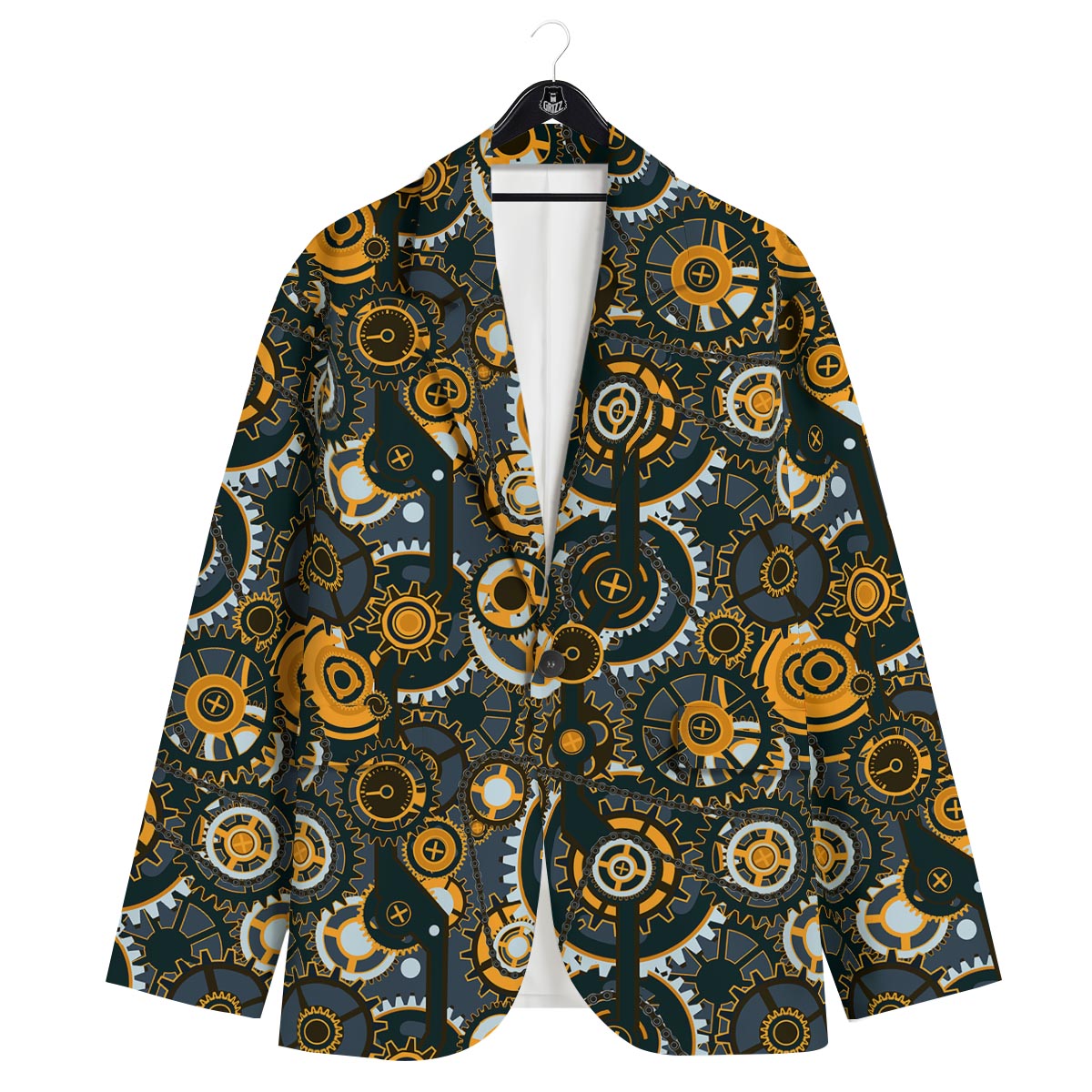 Steampunk Gears Print Pattern Men's Sport Coat-grizzshop